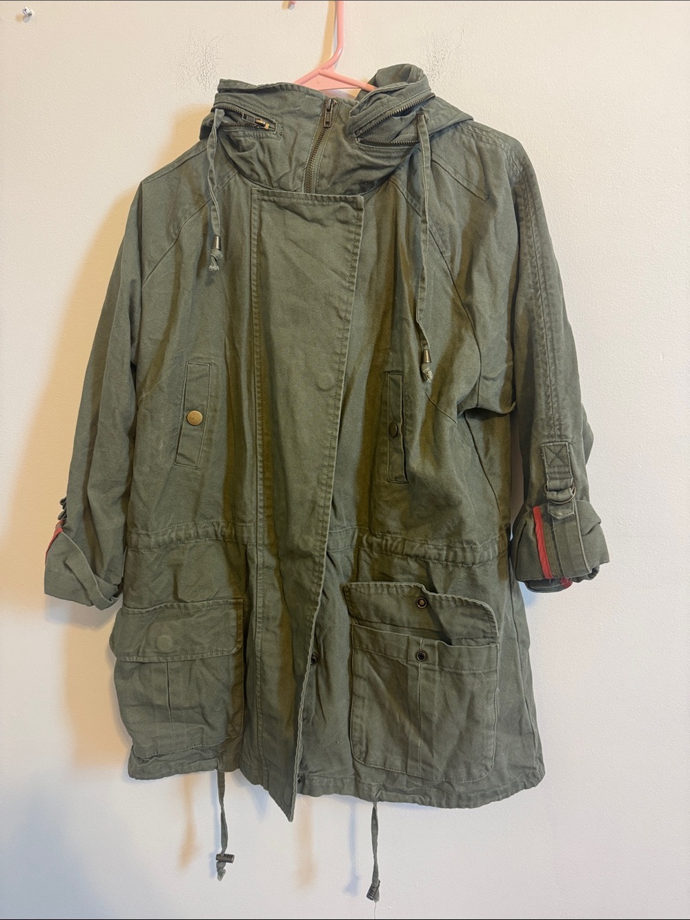 Willow & Clay Olive Green Utility Jacket with Hood